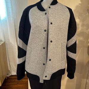 Women Black and Gray Quilted Jacket